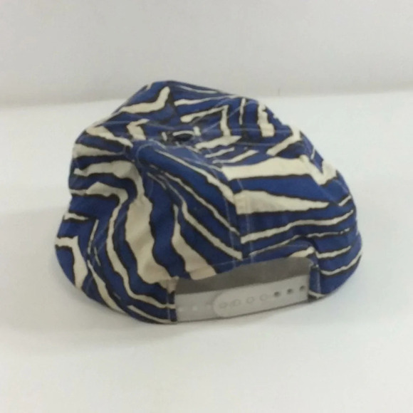 Walker Brothers Adjustable SnapBack Hat with Blue Zebra  Stripes - Picture 3 of 7